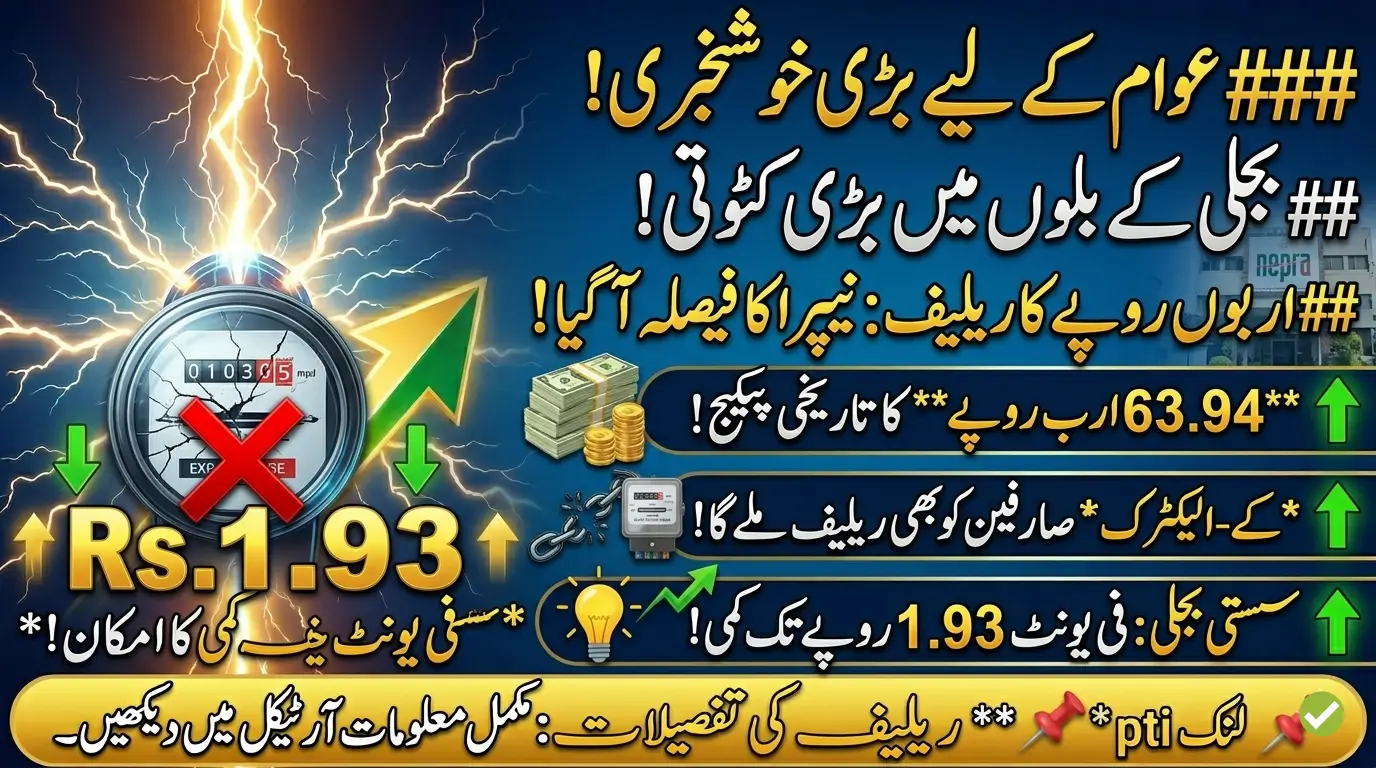Power Consumers Across Pakistan Likely to Get Major Relief